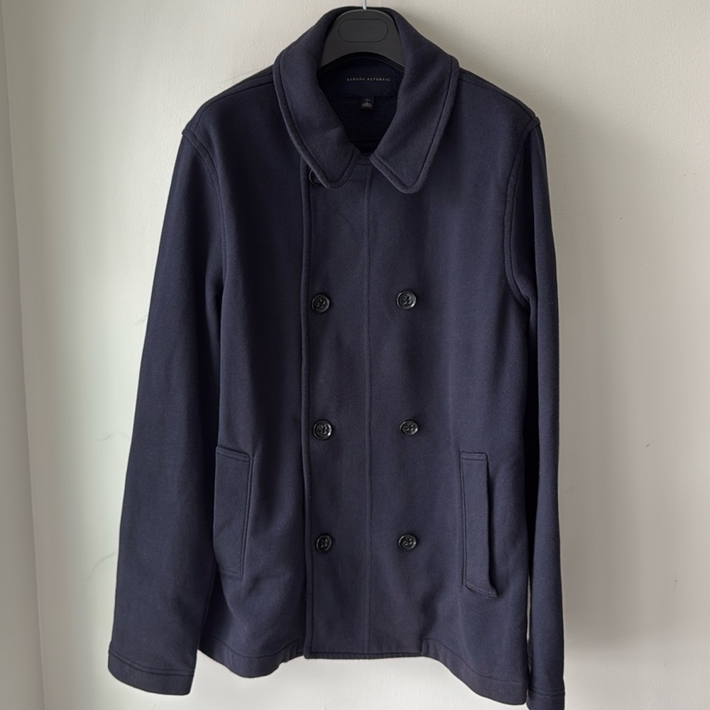 Banana Republic Navy Double-Breasted Pea Coat